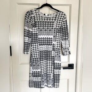 VENUS Black White & Gray Houndstooth Dress 🖤🩶🤍
